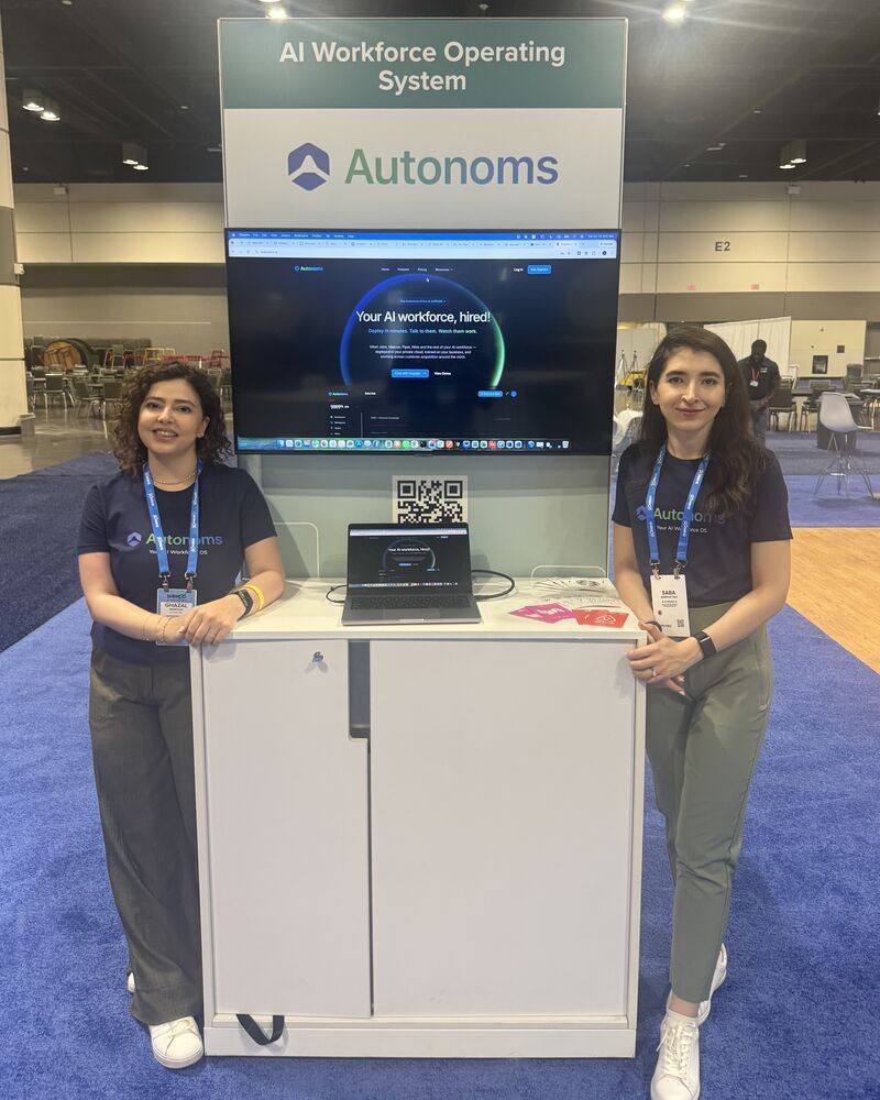Our team at the Autonoms AI booth, SHRM 2026 Our team at the Autonoms AI booth, SHRM 2026