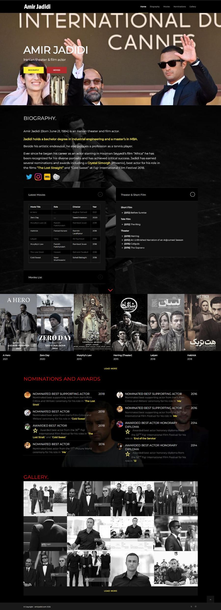 Amir Jadidi home page, full length