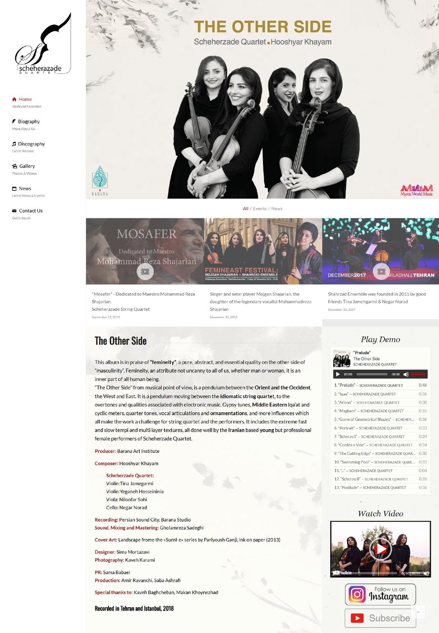 Scheherazade Quartet home page, full length